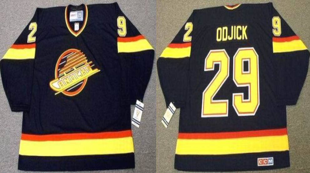2019 Men Vancouver Canucks #29 Odjick Black CCM NHL jerseys